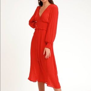 Lulus Go For It Long Sleeve Dress
